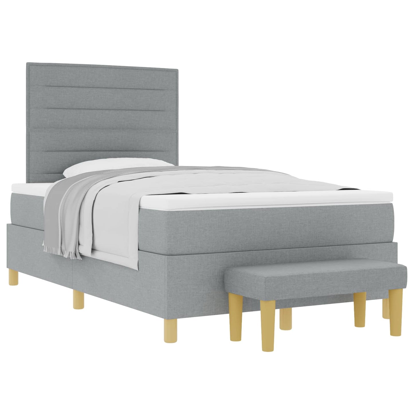 Letto a molle con testiera Grigio chiaro 200 x 120 cm Tessuto | homemem39