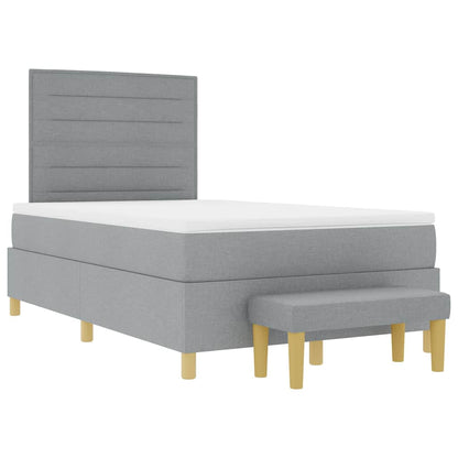 Letto a molle con testiera Grigio chiaro 200 x 120 cm Tessuto | homemem39