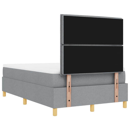 Letto a molle con testiera Grigio chiaro 200 x 120 cm Tessuto | homemem39