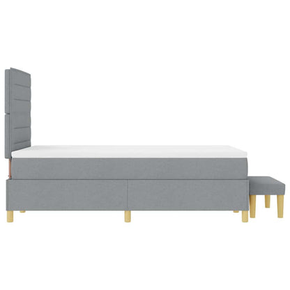 Letto a molle con testiera Grigio chiaro 200 x 120 cm Tessuto | homemem39
