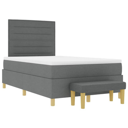 Letto a molle con testiera Grigio scuro 200 x 120 cm Tessuto | homemem39