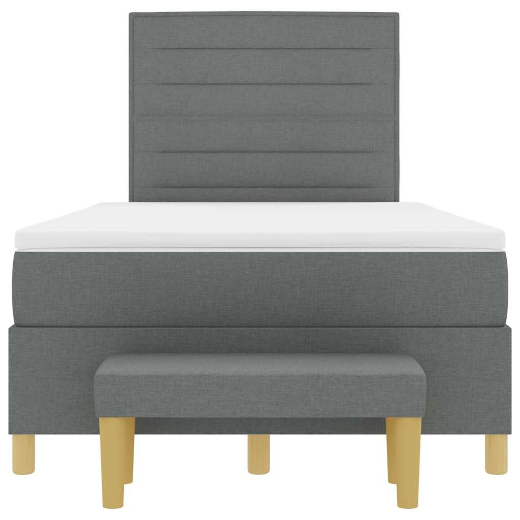 Letto a molle con testiera Grigio scuro 200 x 120 cm Tessuto | homemem39