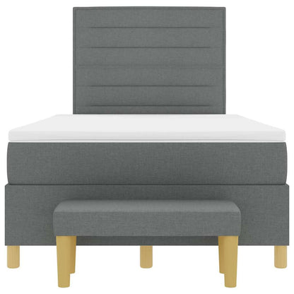 Letto a molle con testiera Grigio scuro 200 x 120 cm Tessuto | homemem39