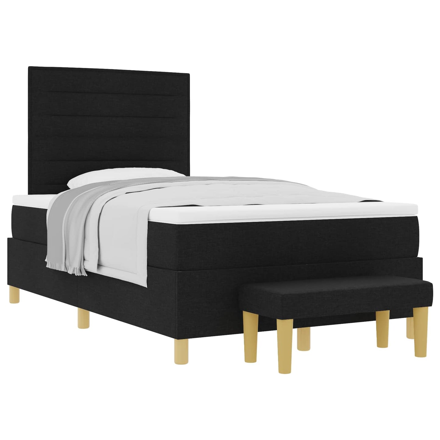 Letto a molle con testiera Nero 200 x 120 cm Tessuto | homemem39