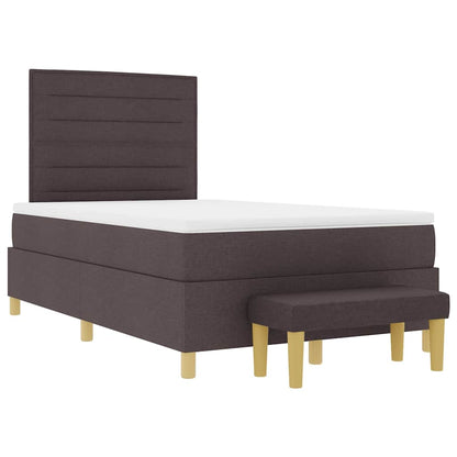 Letto a molle con testiera Marrone scuro 200 x 120 cm Tessuto | homemem39