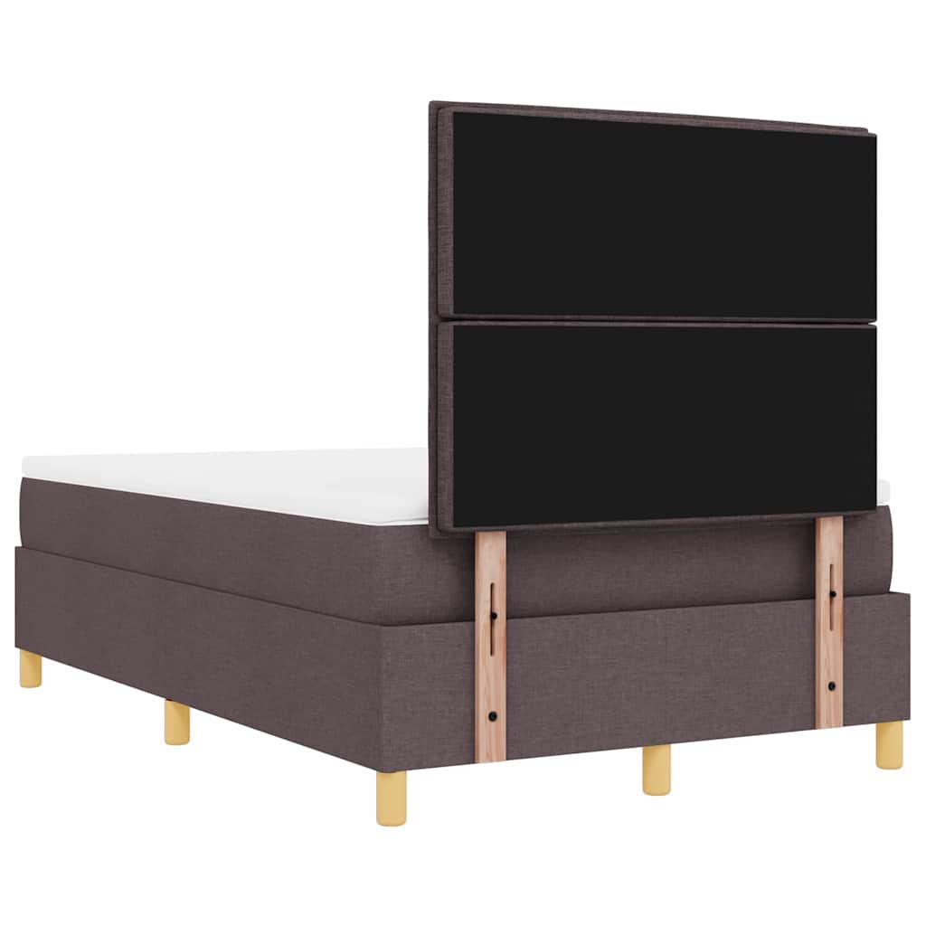 Letto a molle con testiera Marrone scuro 200 x 120 cm Tessuto | homemem39