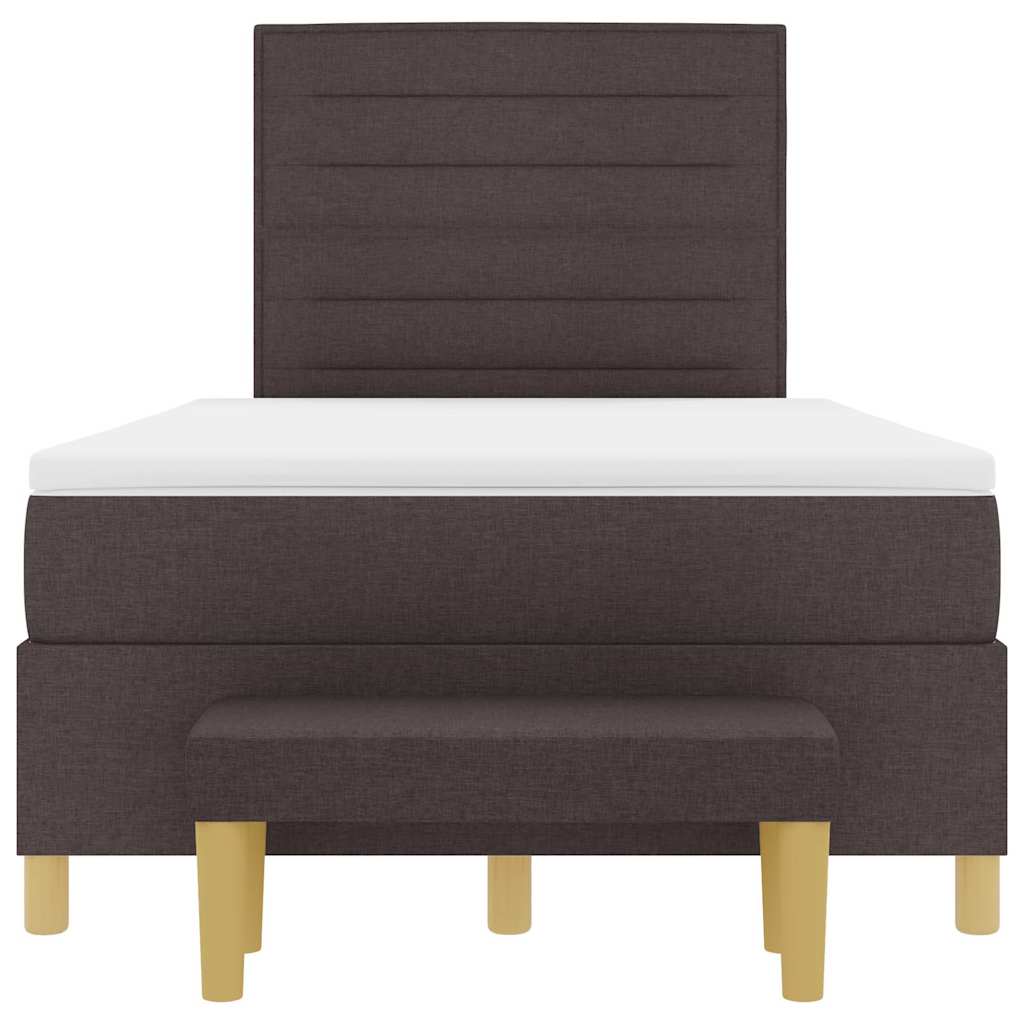Letto a molle con testiera Marrone scuro 200 x 120 cm Tessuto | homemem39