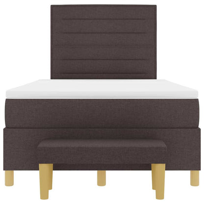 Letto a molle con testiera Marrone scuro 200 x 120 cm Tessuto | homemem39