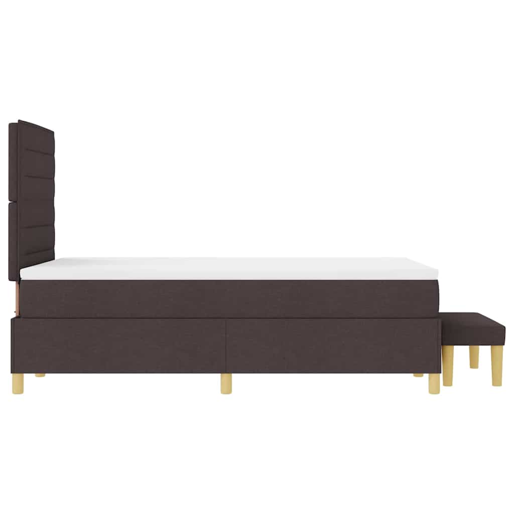 Letto a molle con testiera Marrone scuro 200 x 120 cm Tessuto | homemem39