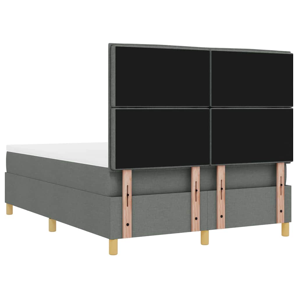 Letto a molle con testiera Grigio scuro 190 x 140 cm Tessuto | homemem39