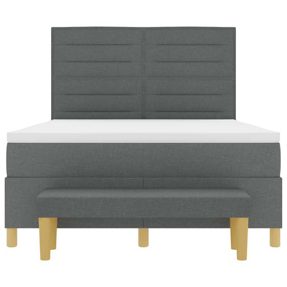 Letto a molle con testiera Grigio scuro 190 x 140 cm Tessuto | homemem39