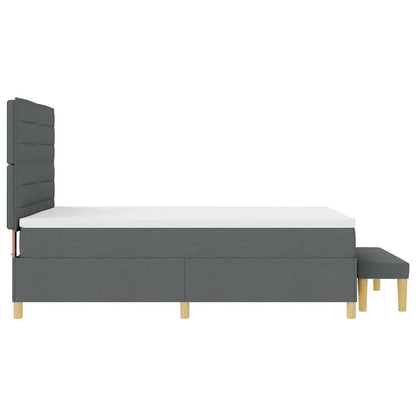 Letto a molle con testiera Grigio scuro 190 x 140 cm Tessuto | homemem39