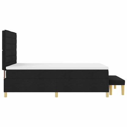 Letto a molle con testiera Nero 190 x 140 cm Tessuto | homemem39