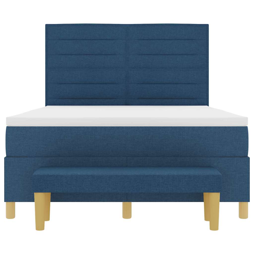 Letto a molle con testiera Blu 190 x 140 cm Tessuto | homemem39