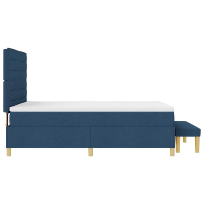 Letto a molle con testiera Blu 190 x 140 cm Tessuto | homemem39