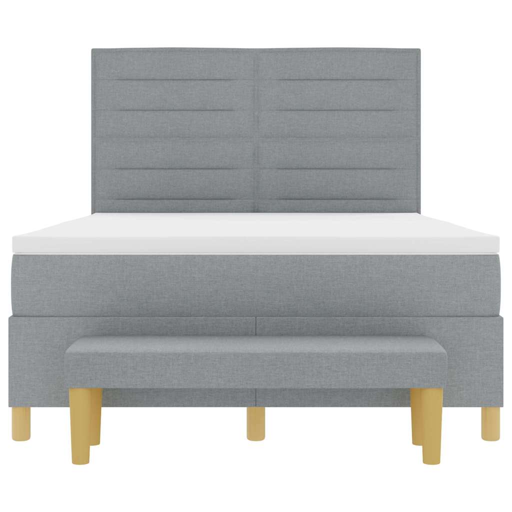 Letto a molle con cuscino Grigio chiaro 200 x 140 cm Tessuto | homemem39