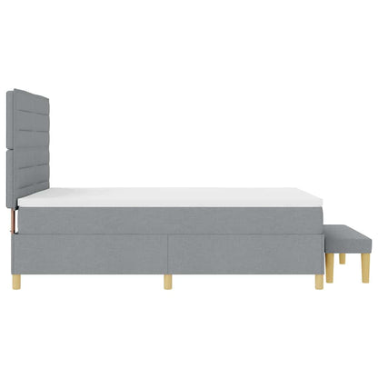 Letto a molle con cuscino Grigio chiaro 200 x 140 cm Tessuto | homemem39