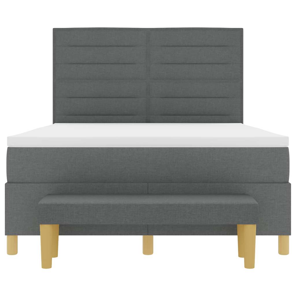 Letto a molle con cuscino Grigio scuro 200 x 140 cm Tessuto | homemem39