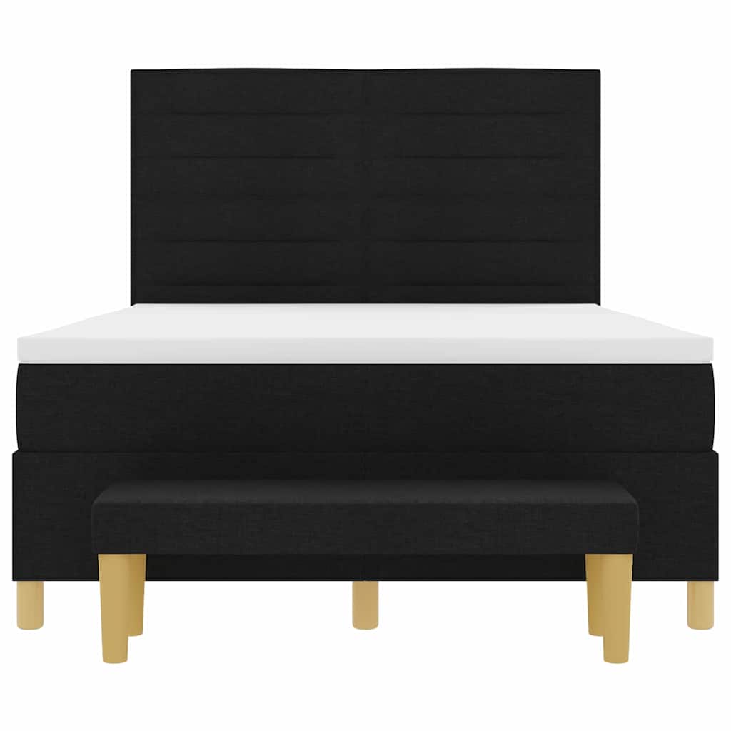 Letto a molle con testiera Nero 200 x 140 cm Tessuto | homemem39