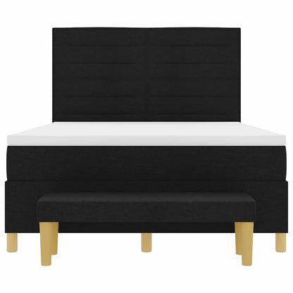 Letto a molle con testiera Nero 200 x 140 cm Tessuto | homemem39