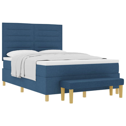 Letto a molle con testiera Blu 200 x 140 cm Tessuto | homemem39