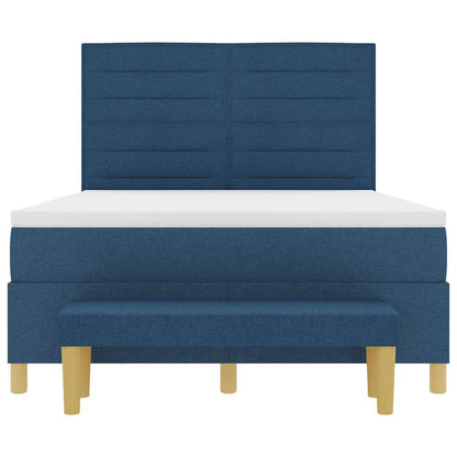 Letto a molle con testiera Blu 200 x 140 cm Tessuto | homemem39