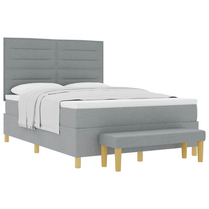 Letto a molle con cuscino Grigio chiaro 200 x 160 cm Tessuto | homemem39