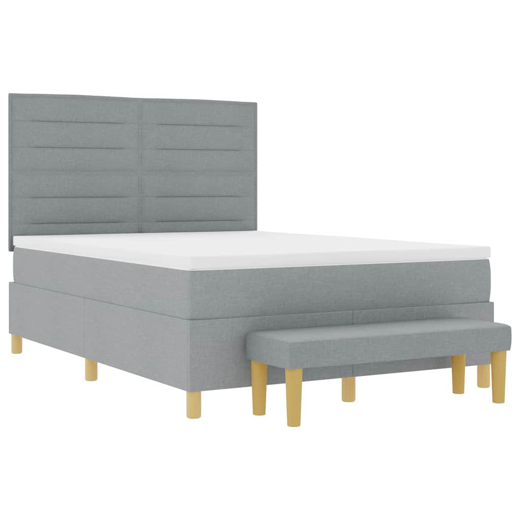 Letto a molle con cuscino Grigio chiaro 200 x 160 cm Tessuto | homemem39