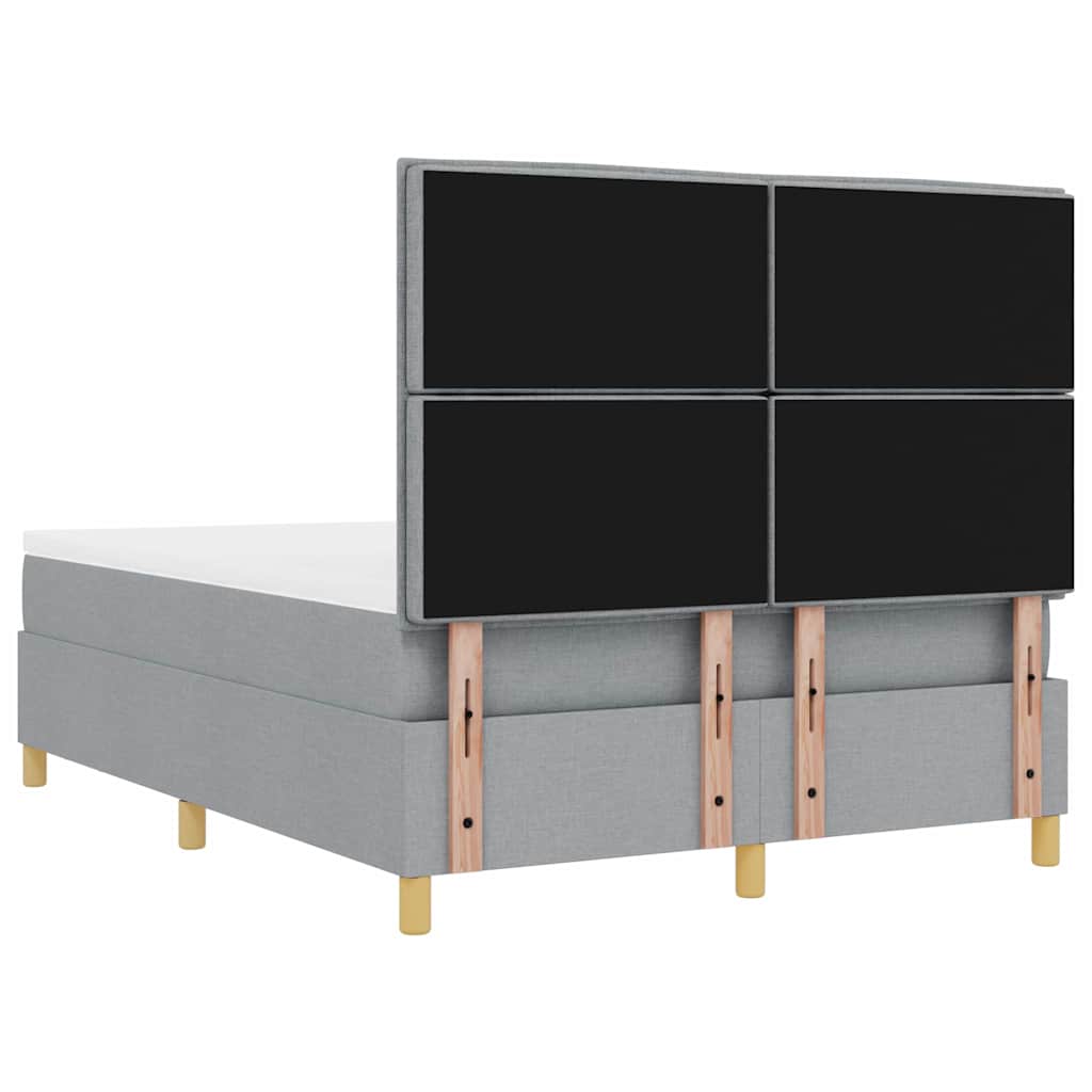 Letto a molle con cuscino Grigio chiaro 200 x 160 cm Tessuto | homemem39