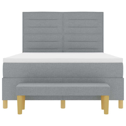 Letto a molle con cuscino Grigio chiaro 200 x 160 cm Tessuto | homemem39
