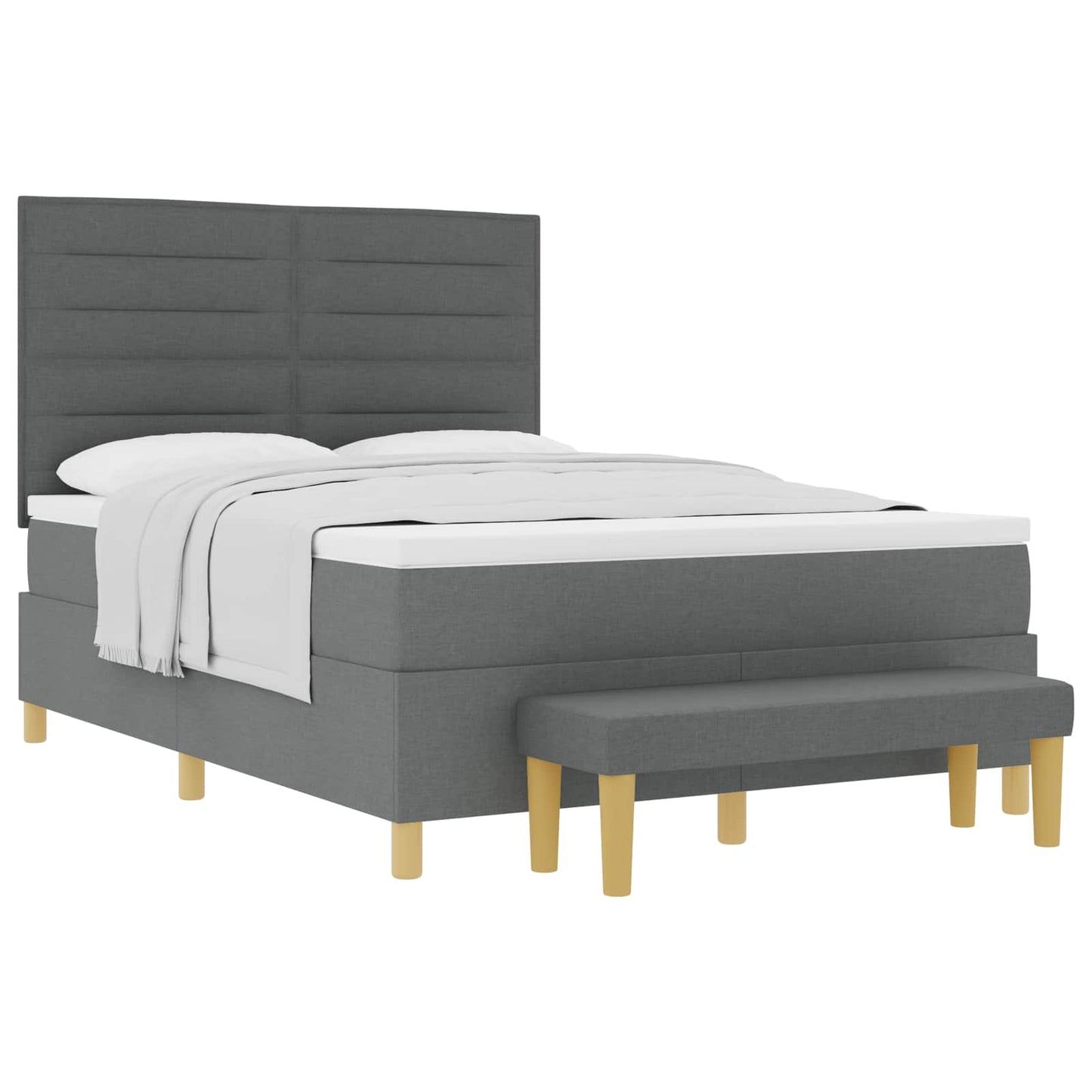 Letto a molle con cuscino Grigio scuro 200 x 160 cm Tessuto