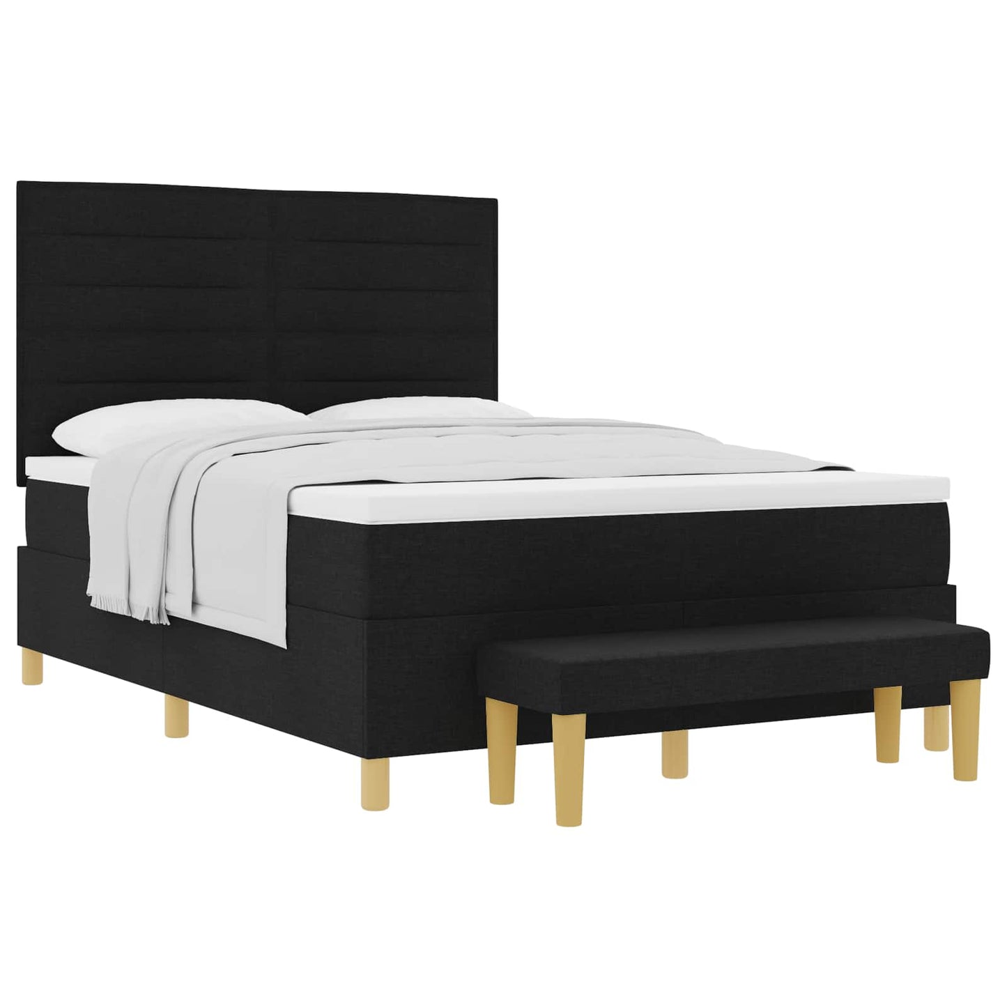 Letto a molle con testiera Nero 200 x 160 cm Tessuto | homemem39