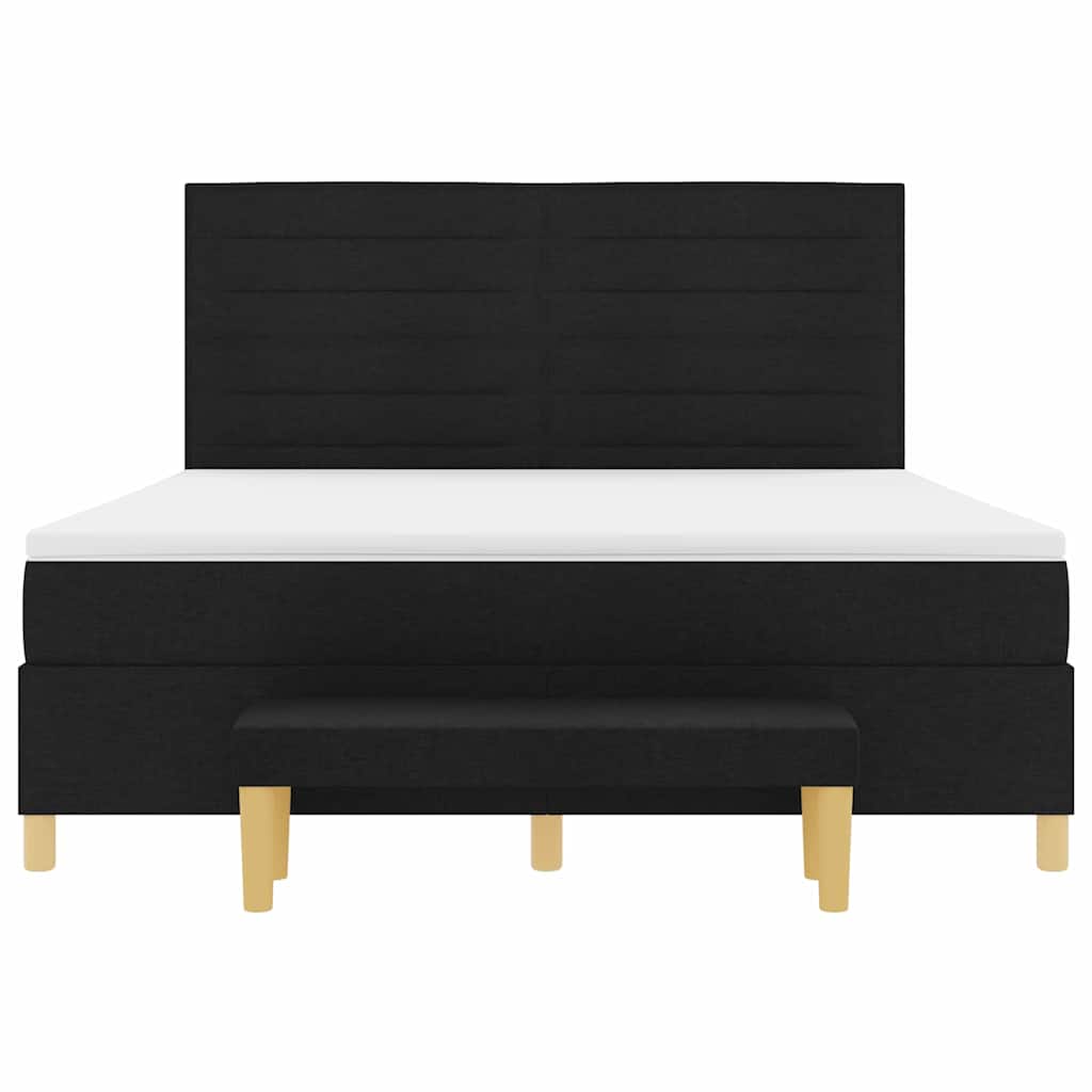 Letto a molle con testiera Nero 200 x 180 cm Tessuto | homemem39