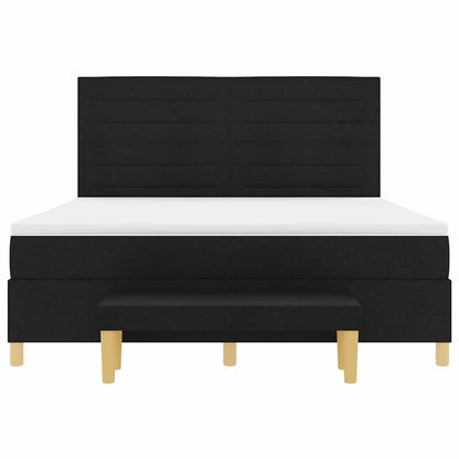 Letto a molle con testiera Nero 200 x 180 cm Tessuto | homemem39