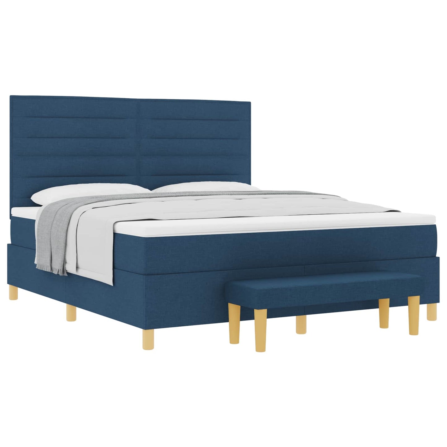 Letto a molle con testiera Blu 200 x 180 cm Tessuto | homemem39
