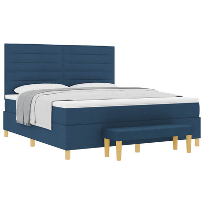 Letto a molle con testiera Blu 200 x 180 cm Tessuto | homemem39