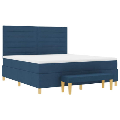 Letto a molle con testiera Blu 200 x 180 cm Tessuto | homemem39