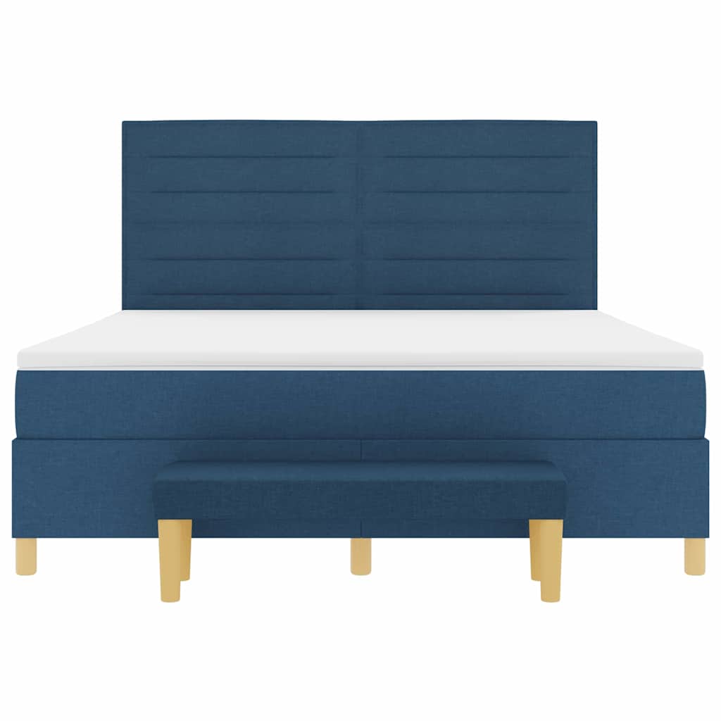 Letto a molle con testiera Blu 200 x 180 cm Tessuto | homemem39