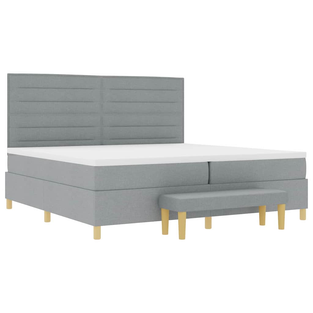 Letto a molle con materasso Grigio chiaro 200 x 200 cm Tessuto | homemem39