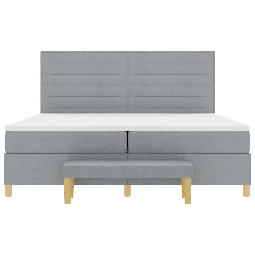 Letto a molle con materasso Grigio chiaro 200 x 200 cm Tessuto | homemem39