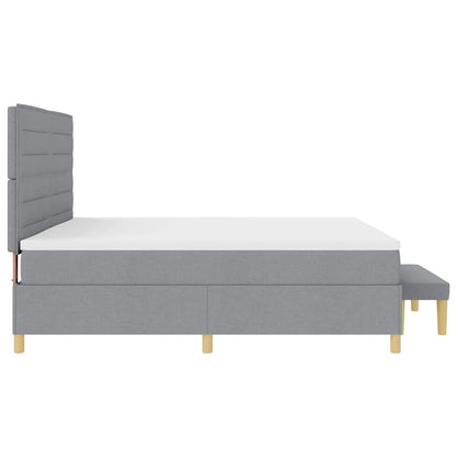 Letto a molle con materasso Grigio chiaro 200 x 200 cm Tessuto | homemem39