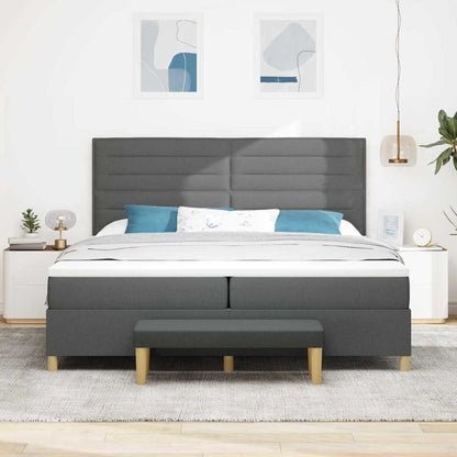 Letto a molle con materasso Grigio scuro 200 x 200 cm Tessuto | homemem39