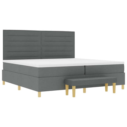 Letto a molle con materasso Grigio scuro 200 x 200 cm Tessuto | homemem39
