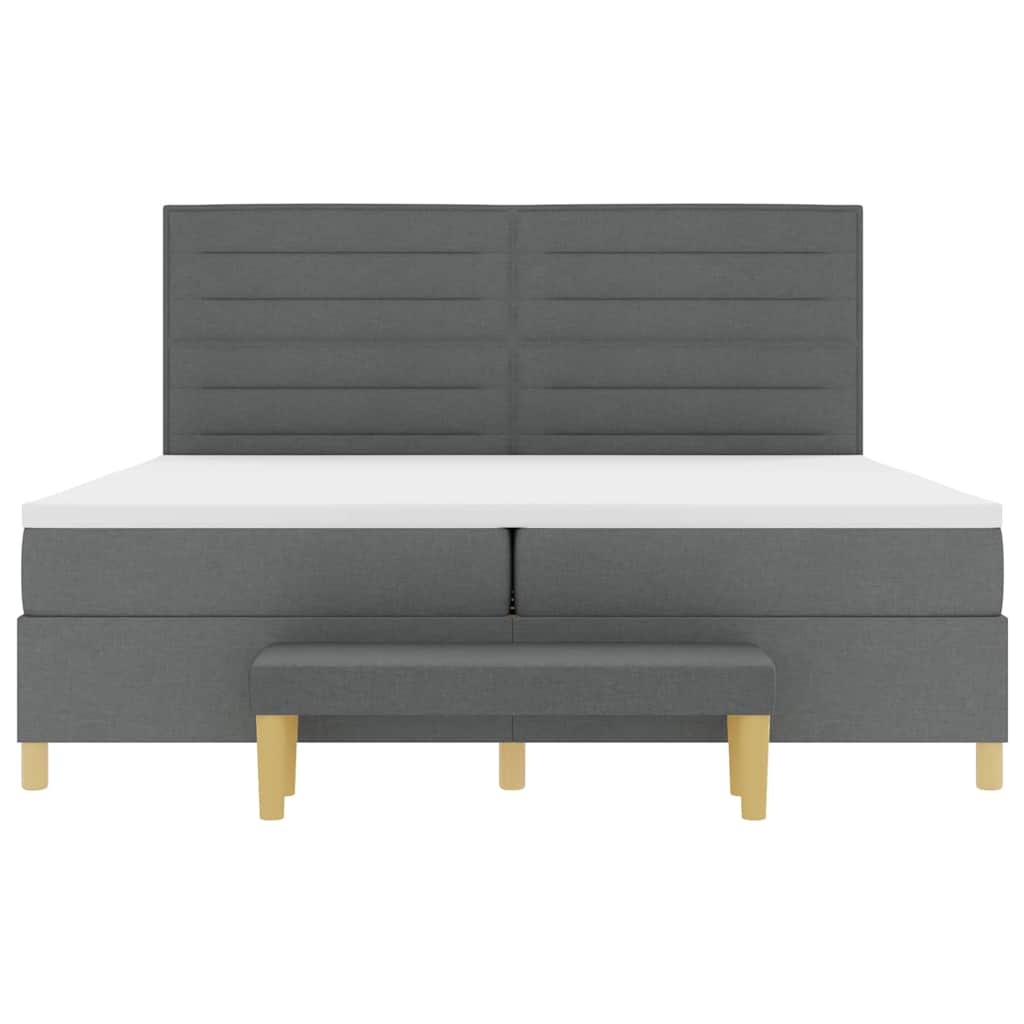 Letto a molle con materasso Grigio scuro 200 x 200 cm Tessuto | homemem39