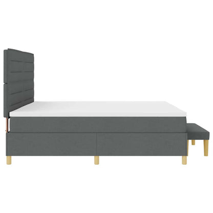 Letto a molle con materasso Grigio scuro 200 x 200 cm Tessuto | homemem39
