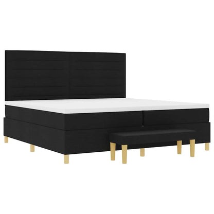 Letto a molle con materasso Nero 200 x 200 cm Tessuto | homemem39