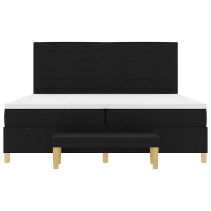 Letto a molle con materasso Nero 200 x 200 cm Tessuto | homemem39