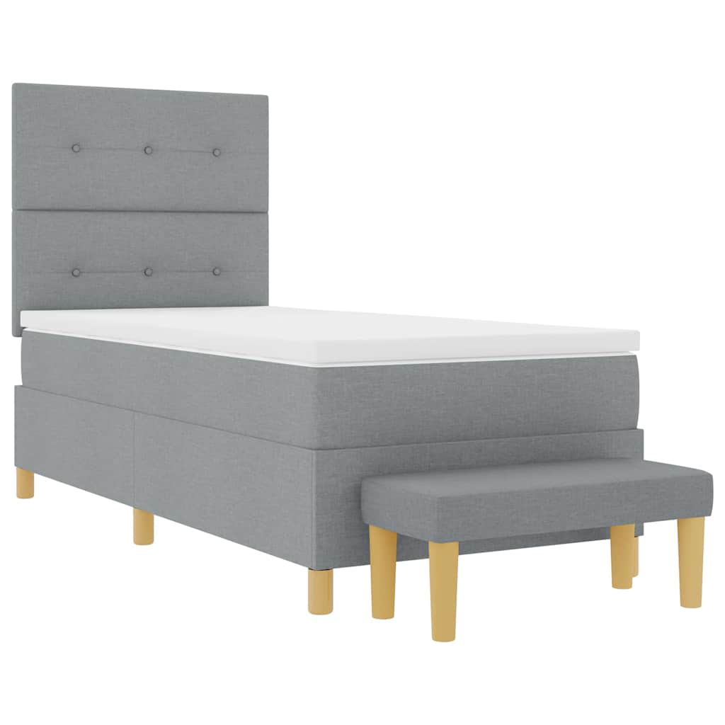 Letto a molle con testiera Grigio chiaro 200 x 80 cm Tessuto | homemem39