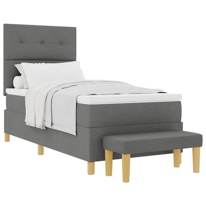 Letto a molle con testiera Grigio scuro 200 x 80 cm Tessuto | homemem39