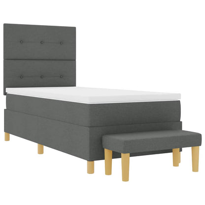 Letto a molle con testiera Grigio scuro 200 x 80 cm Tessuto | homemem39